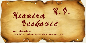 Miomira Vesković vizit kartica